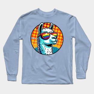 Gay Pride Cool Llama with Sunglasses Long Sleeve T-Shirt